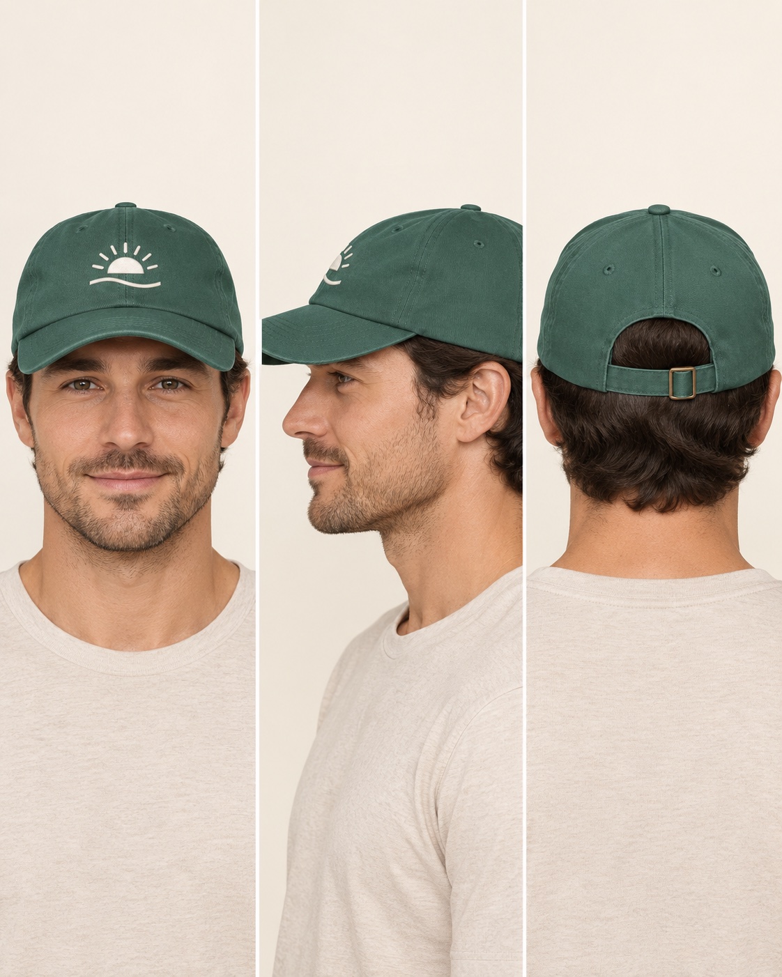 Own Pace Sun Cap shown from the front on a model